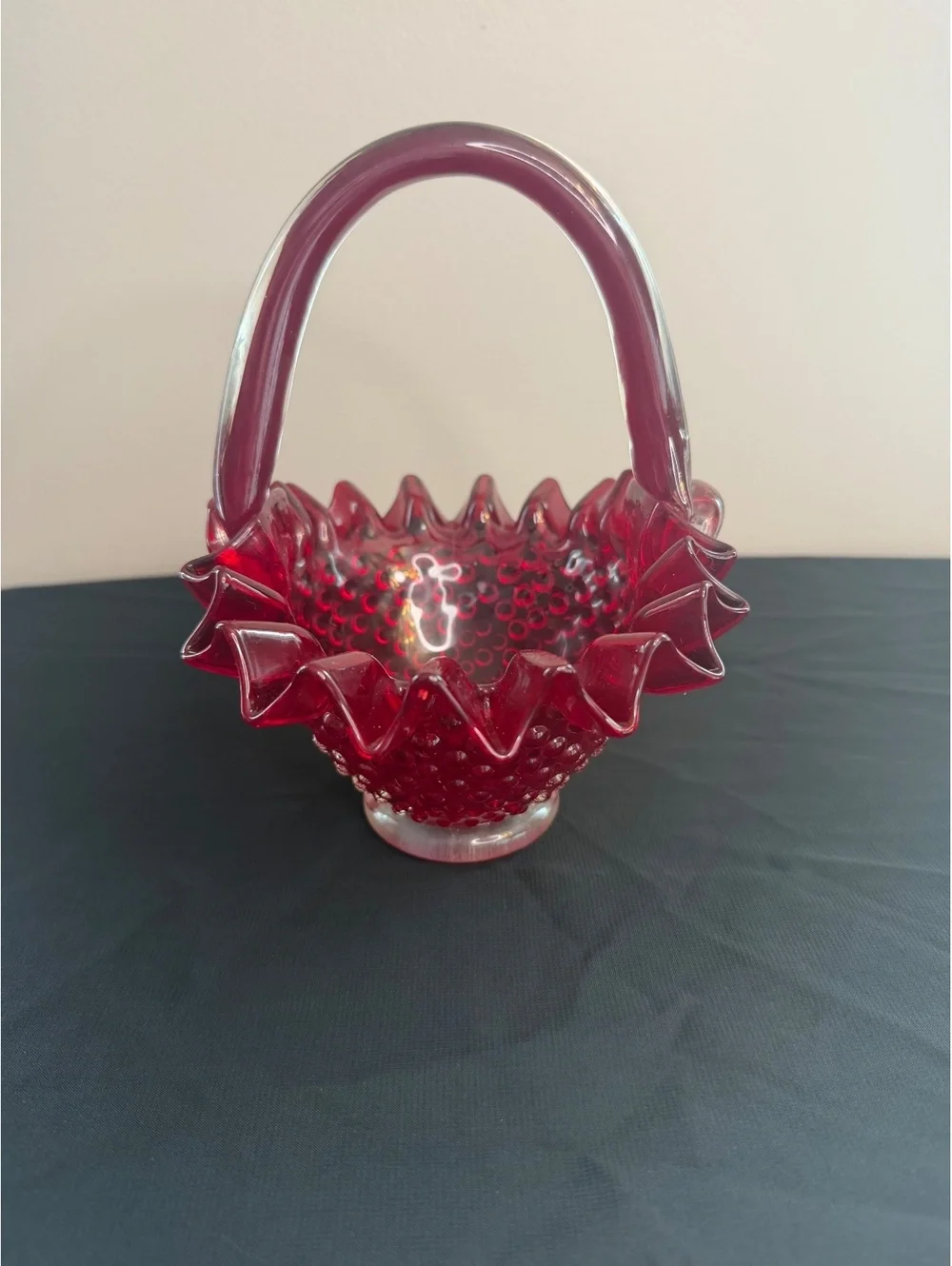 Hobnail Glass Basket